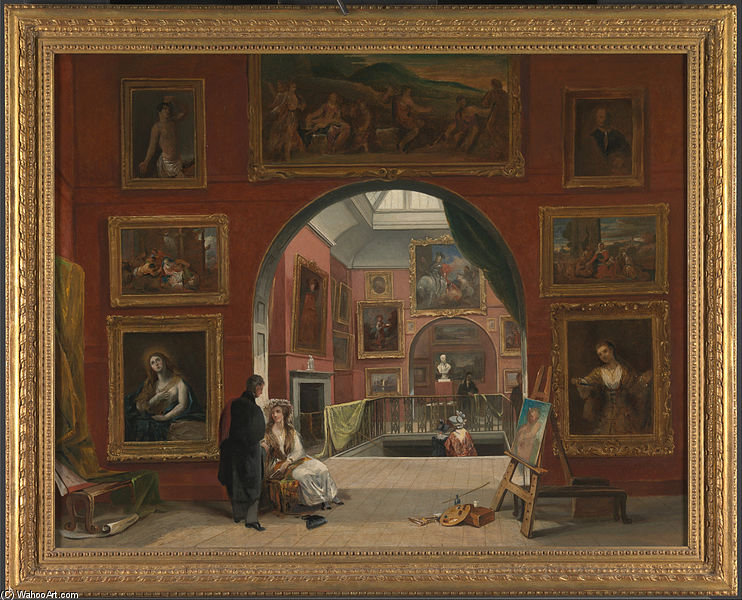 Wikioo.org - The Encyclopedia of Fine Arts - Painting, Artwork by Alfred Joseph Woolmer - Interior Of The British Institution