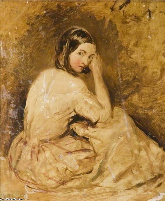 Wikioo.org - The Encyclopedia of Fine Arts - Painting, Artwork by Alfred Joseph Woolmer - Portrait Of A Young Woman