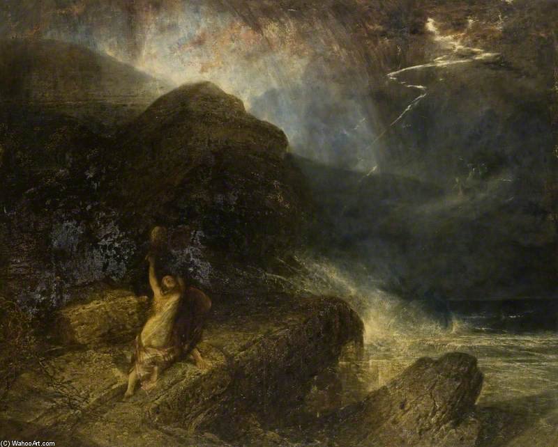 Wikioo.org - The Encyclopedia of Fine Arts - Painting, Artwork by Alfred Joseph Woolmer - Scene From 'the Tempest' -