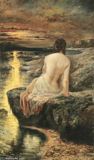 WikiOO.org - Encyclopedia of Fine Arts - Lukisan, Artwork Alfred Joseph Woolmer - Sunset