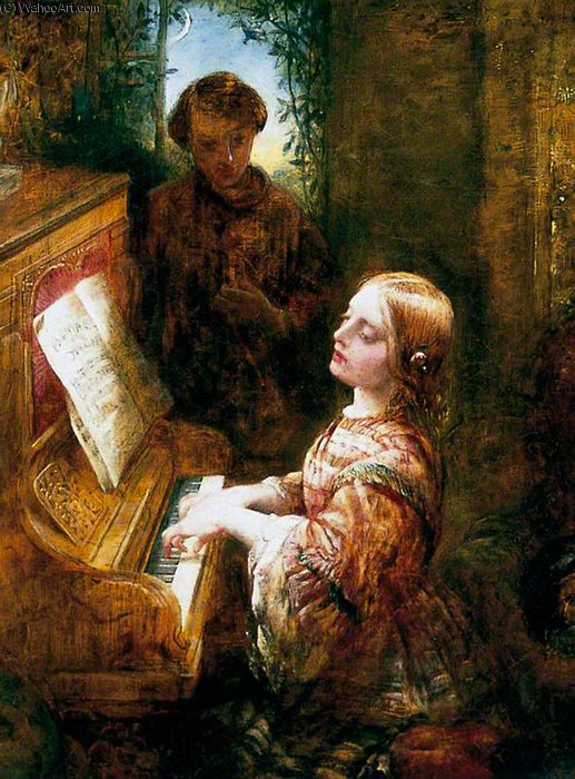 Wikioo.org - The Encyclopedia of Fine Arts - Painting, Artwork by Alfred Joseph Woolmer - The Evening Hymn