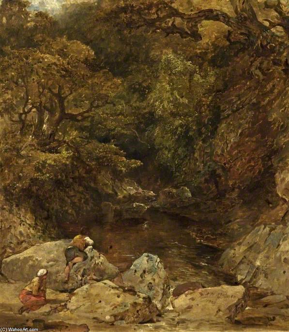WikiOO.org - Encyclopedia of Fine Arts - Maleri, Artwork Alfred Joseph Woolmer - Waterfall