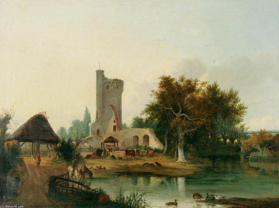 WikiOO.org - Encyclopedia of Fine Arts - Maleri, Artwork Alfred Stannard - Caister Castle, Near Great Yarmouth, Norfolk