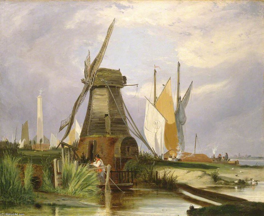 WikiOO.org - Encyclopedia of Fine Arts - Målning, konstverk Alfred Stannard - On The River Yare, Norfolk