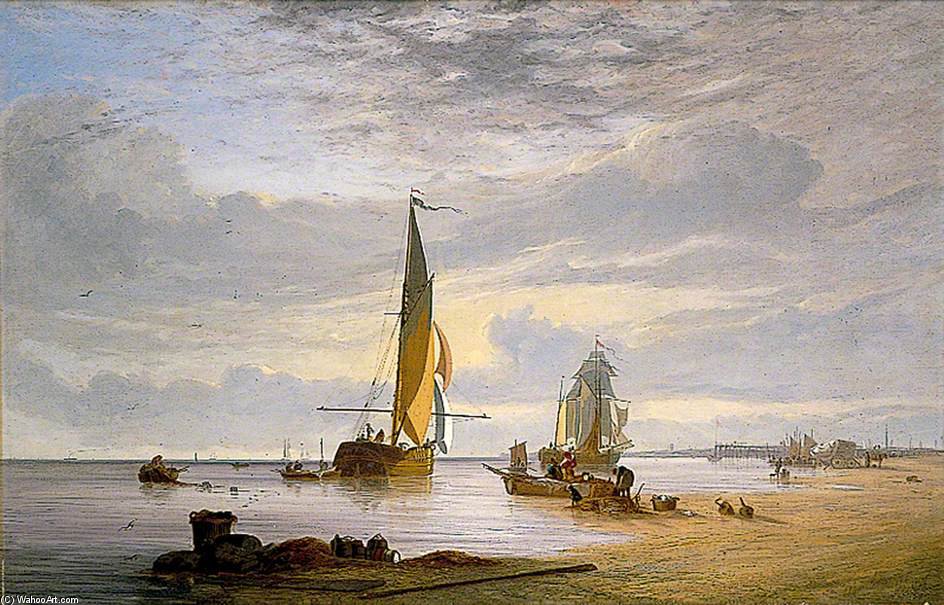 Wikioo.org - The Encyclopedia of Fine Arts - Painting, Artwork by Alfred Stannard - Yarmouth Beach, Norfolk -