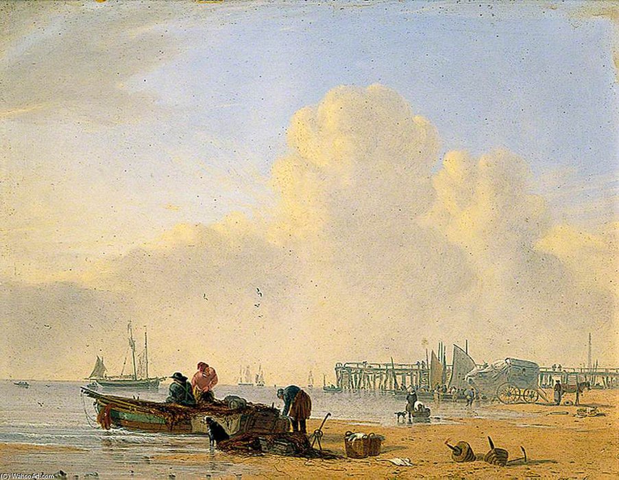 Wikioo.org - The Encyclopedia of Fine Arts - Painting, Artwork by Alfred Stannard - Yarmouth Jetty, Norfolk