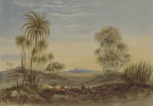 WikiOO.org - Encyclopedia of Fine Arts - Lukisan, Artwork Andrew Nicholl - The Ruins Of Balbec