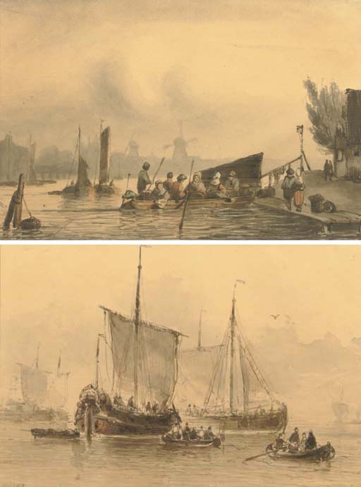 WikiOO.org - Encyclopedia of Fine Arts - Malba, Artwork Antoine De Saaijer Waldorp - Activities On A River