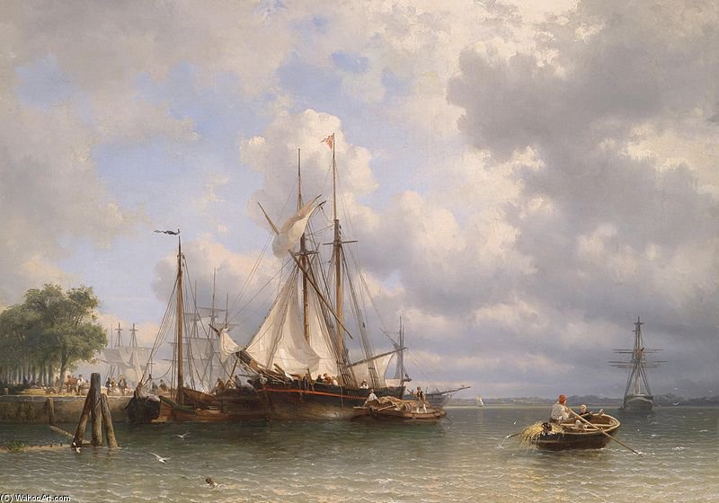 Wikioo.org - Die Enzyklopädie bildender Kunst - Malerei, Kunstwerk von Antoine De Saaijer Waldorp - Segelboote im Hafen
