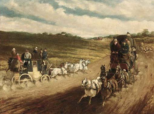 WikiOO.org - Encyclopedia of Fine Arts - Maalaus, taideteos Charles Cooper Henderson - Coaches On A Road