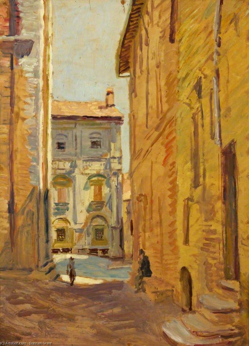 Wikioo.org - The Encyclopedia of Fine Arts - Painting, Artwork by Duncan Grant - A Street In Pienza