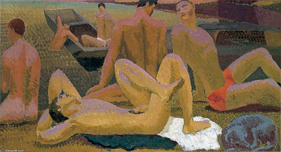 Wikioo.org – La Enciclopedia de las Bellas Artes - Pintura, Obras de arte de Duncan Grant - bañistas por el estanque