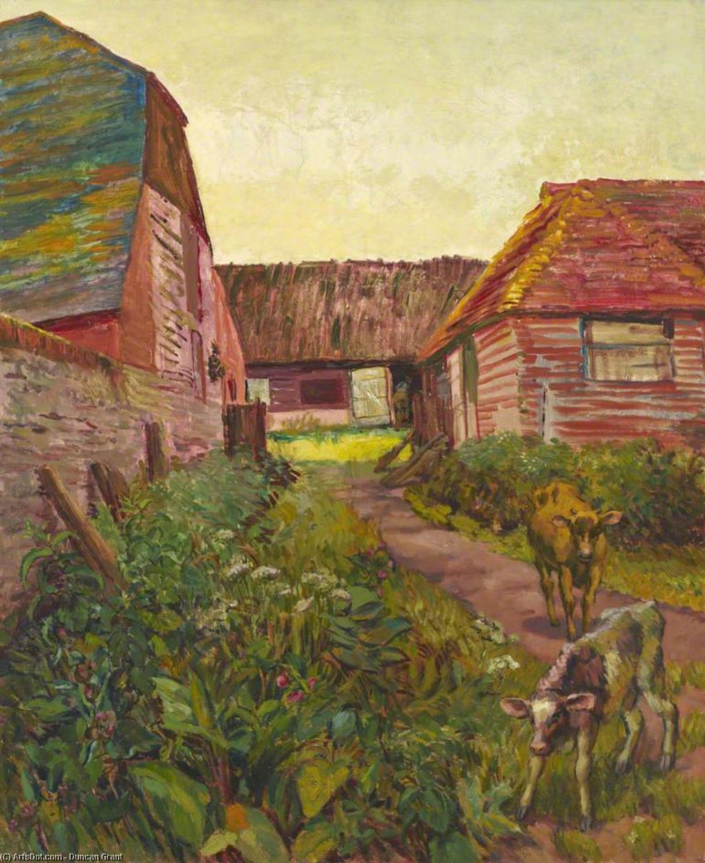 WikiOO.org - 百科事典 - 絵画、アートワーク Duncan Grant - 農家の庭 建物  で  チャールストン  サセックス