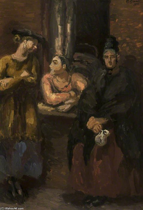 WikiOO.org - אנציקלופדיה לאמנויות יפות - ציור, יצירות אמנות Duncan Grant - Interior With Figures