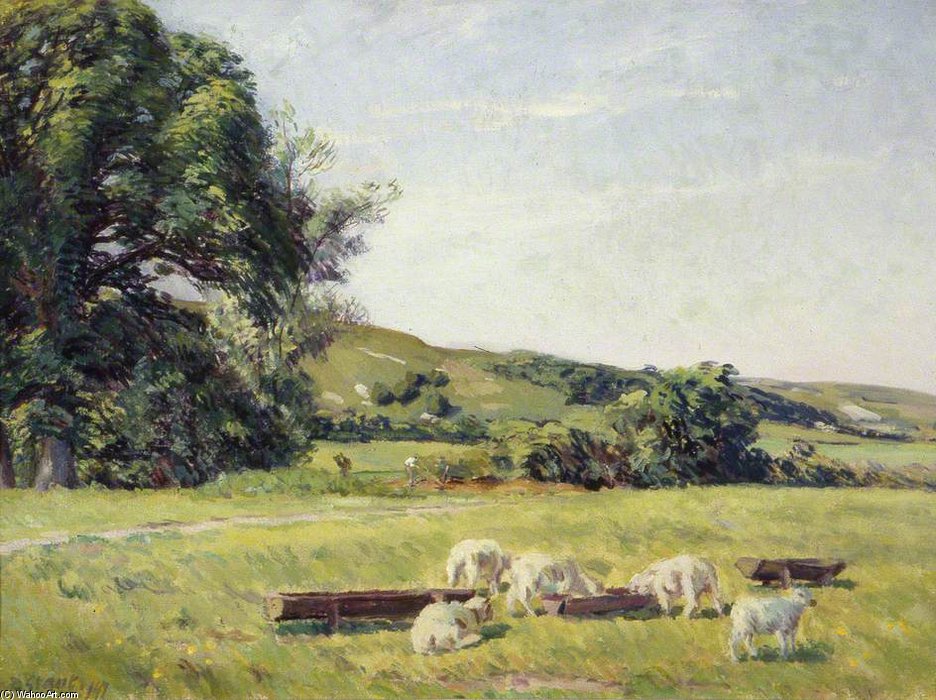 Wikioo.org - The Encyclopedia of Fine Arts - Painting, Artwork by Duncan Grant - Landscape Near Firle, Sussex