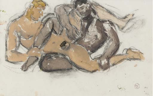 WikiOO.org - Encyclopedia of Fine Arts - Maleri, Artwork Duncan Grant - Lovers Entwined