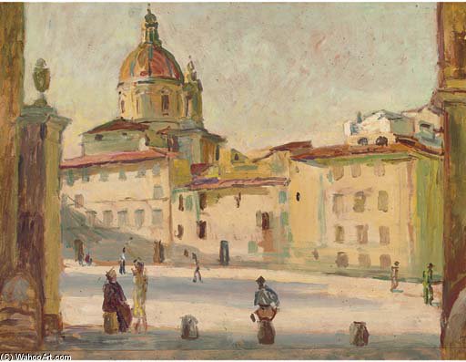 Wikioo.org - The Encyclopedia of Fine Arts - Painting, Artwork by Duncan Grant - Piazza Del Carmine, Italy