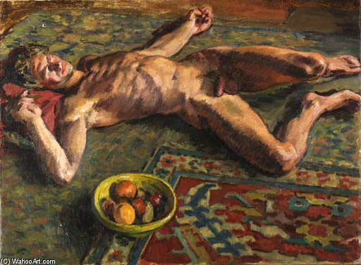 WikiOO.org - Encyclopedia of Fine Arts - Schilderen, Artwork Duncan Grant - Reclining Nude -