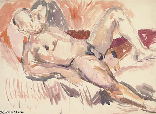 Wikioo.org - The Encyclopedia of Fine Arts - Painting, Artwork by Duncan Grant - Reclining Nude, Paul Roche