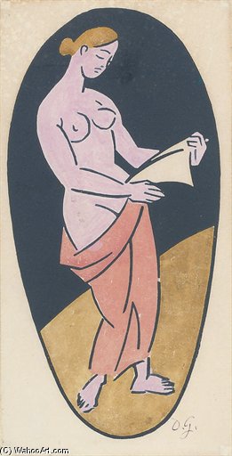 WikiOO.org - Encyclopedia of Fine Arts - Lukisan, Artwork Duncan Grant - Standing Draped Nude
