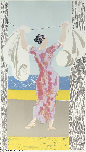 Wikoo.org - موسوعة الفنون الجميلة - اللوحة، العمل الفني Duncan Grant - Standing Woman -