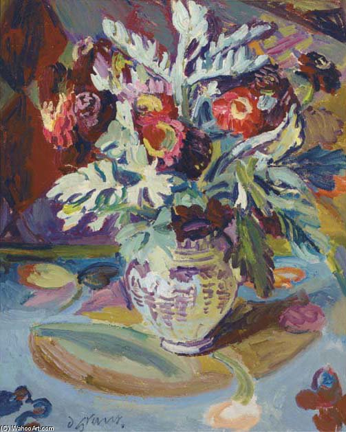 WikiOO.org - Encyclopedia of Fine Arts - Malba, Artwork Duncan Grant - Still Life On A Painted Table