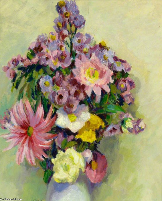 WikiOO.org - Encyclopedia of Fine Arts - Schilderen, Artwork Duncan Grant - Still Life, Flowers In A Vase