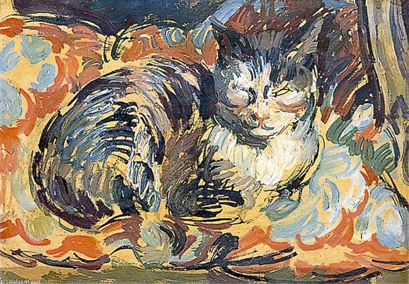 Wikioo.org - The Encyclopedia of Fine Arts - Painting, Artwork by Duncan Grant - The Cat, Opussyquinusque