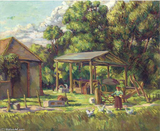Wikioo.org - The Encyclopedia of Fine Arts - Painting, Artwork by Duncan Grant - The Farmyard, Tilton