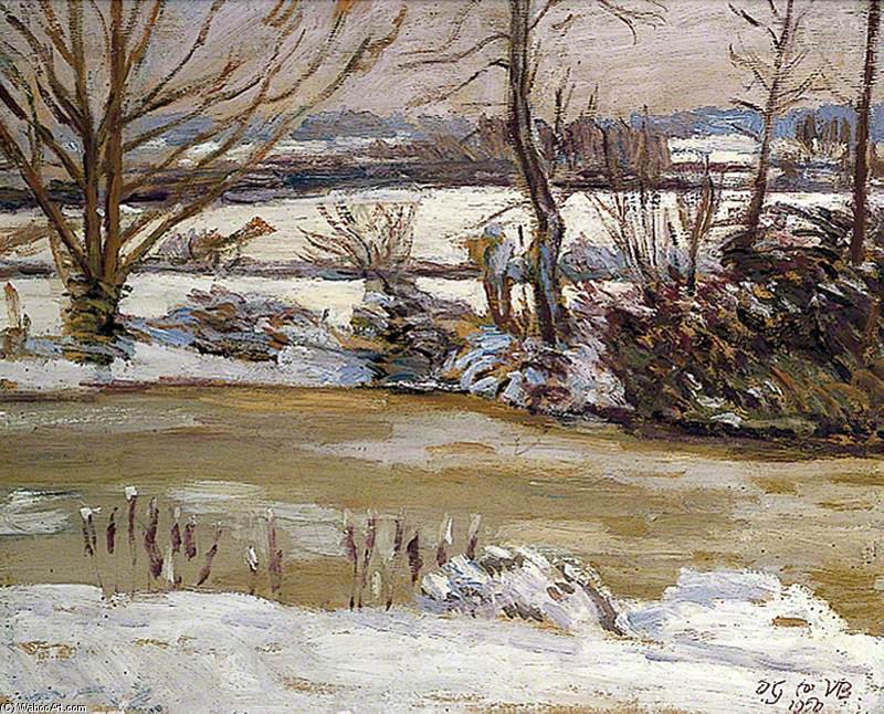 WikiOO.org - Encyclopedia of Fine Arts - Maleri, Artwork Duncan Grant - The Pond At Charleston, East Sussex, In Winter