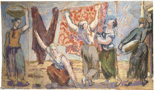 Wikioo.org - The Encyclopedia of Fine Arts - Painting, Artwork by Duncan Grant - The Washerwomen