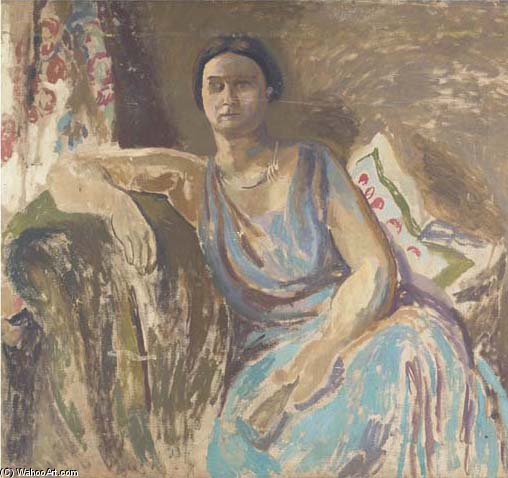 Wikioo.org - The Encyclopedia of Fine Arts - Painting, Artwork by Duncan Grant - Woman In Blue
