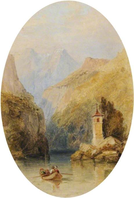 Wikioo.org - The Encyclopedia of Fine Arts - Painting, Artwork by George Edwards Hering - William Tell's Chapel On The Lake Of Lucerne, Switzerland