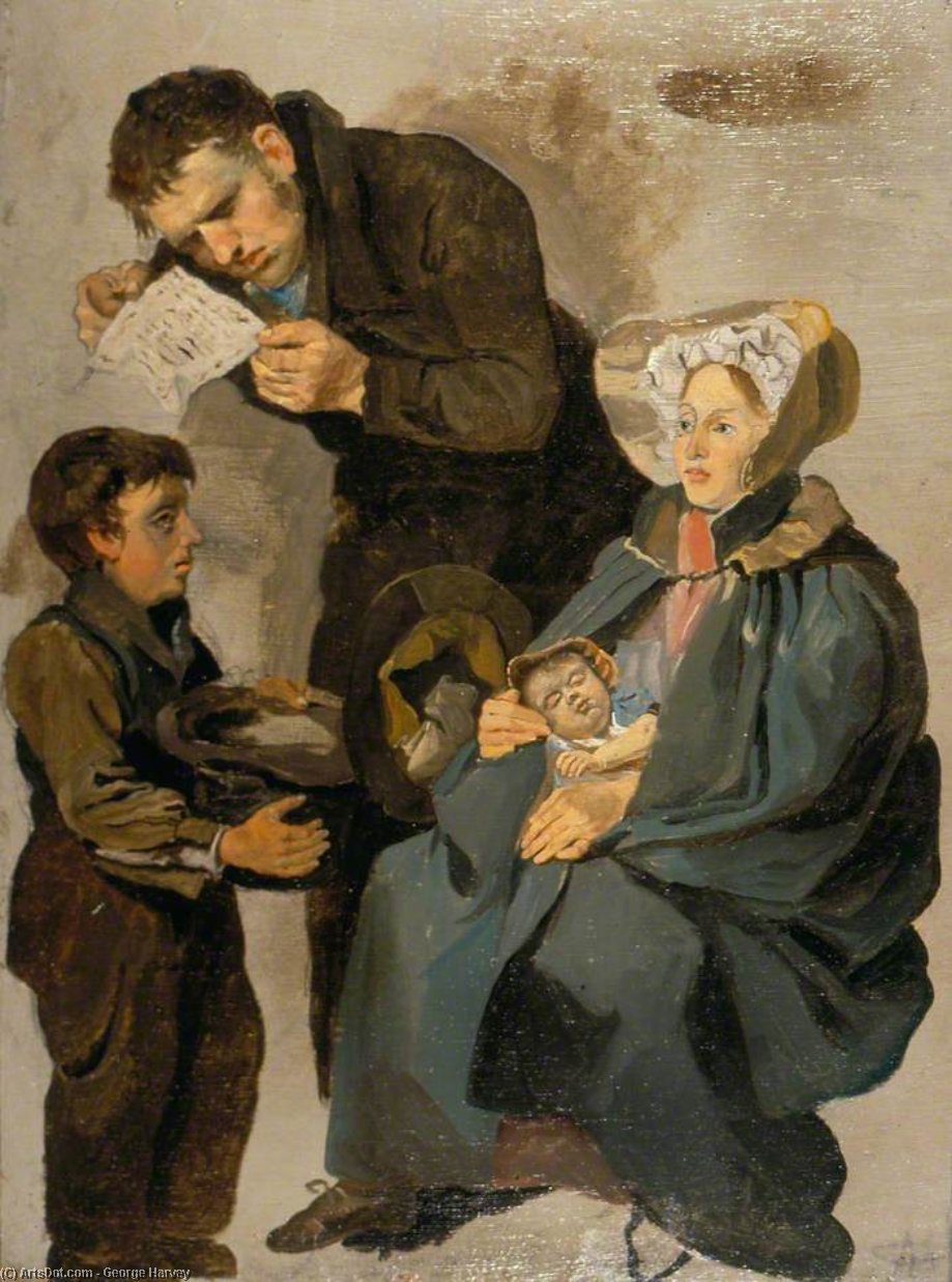 Wikioo.org - The Encyclopedia of Fine Arts - Painting, Artwork by George Harvey - Family At The Law Court