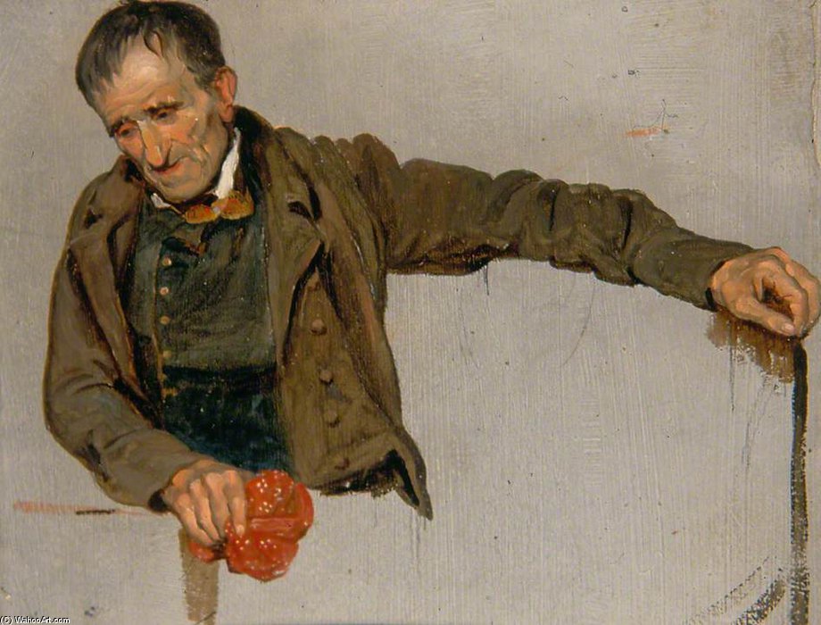 Wikioo.org – L'Enciclopedia delle Belle Arti - Pittura, Opere di George Harvey - L uomo che afferra una Fazzoletto