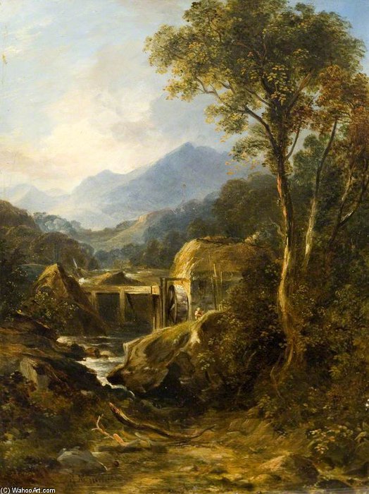 Wikioo.org - The Encyclopedia of Fine Arts - Painting, Artwork by Horatio Mcculloch - A Highland Hill