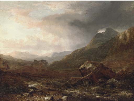 WikiOO.org - Güzel Sanatlar Ansiklopedisi - Resim, Resimler Horatio Mcculloch - A Storm Gathering In The Highlands