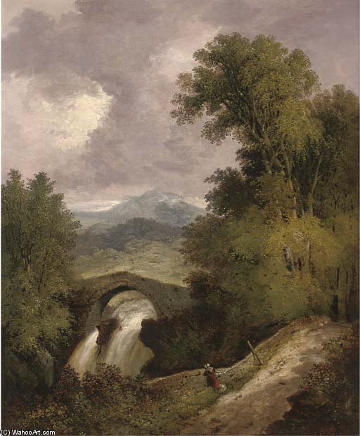 Wikioo.org - The Encyclopedia of Fine Arts - Painting, Artwork by John Berney Ladbrooke - Devil's Bridge