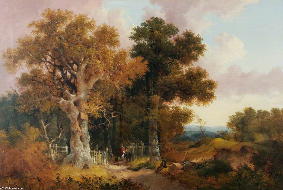 Wikioo.org - สารานุกรมวิจิตรศิลป์ - จิตรกรรม John Berney Ladbrooke - The Great Oak