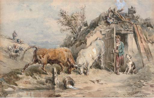 Wikioo.org - The Encyclopedia of Fine Arts - Painting, Artwork by John Frederick Tayler - A Rustic Confrontation