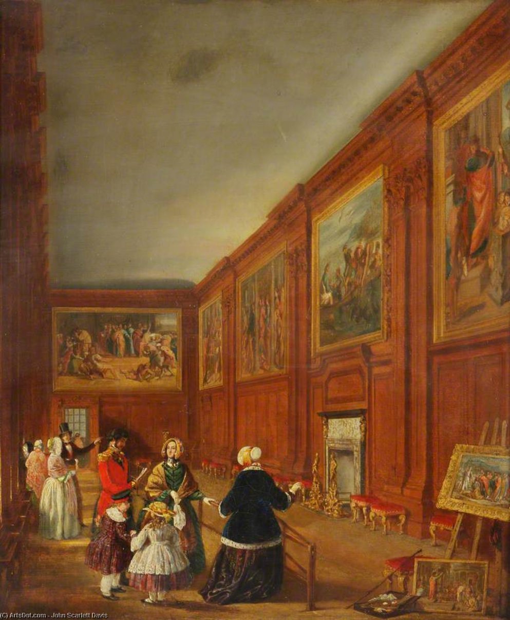 Wikioo.org - The Encyclopedia of Fine Arts - Painting, Artwork by John Scarlett Davis - Hampton Court Palace Interior