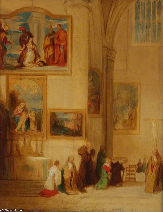 Wikioo.org - The Encyclopedia of Fine Arts - Painting, Artwork by John Scarlett Davis - Interior Of A Church