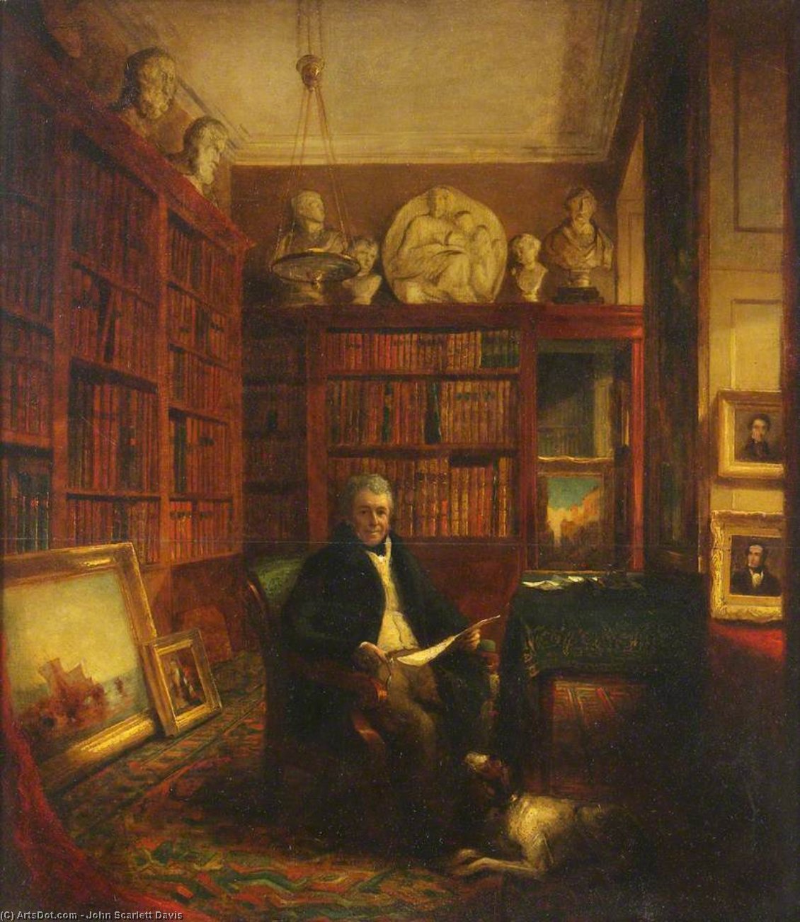 Wikioo.org - The Encyclopedia of Fine Arts - Painting, Artwork by John Scarlett Davis - The Library