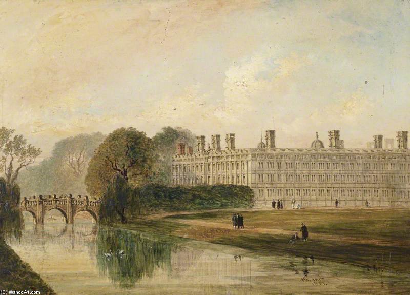 Wikioo.org - The Encyclopedia of Fine Arts - Painting, Artwork by Joseph Murray Ince - Clare College, Cambridge, Seen From King's Bridge