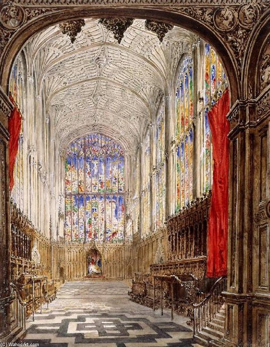 Wikioo.org - The Encyclopedia of Fine Arts - Painting, Artwork by Joseph Murray Ince - Kings College Cambridge