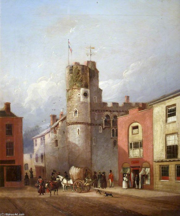 WikiOO.org - Encyclopedia of Fine Arts - Maleri, Artwork Joseph Murray Ince - Swansea Castle