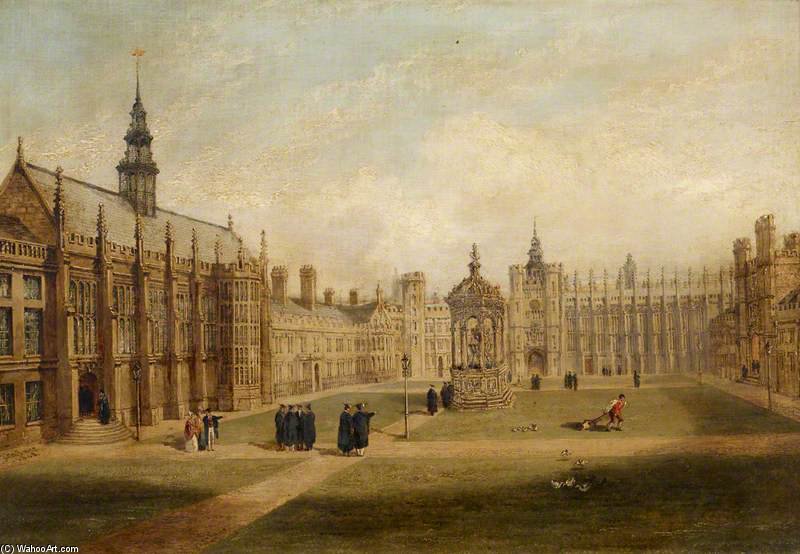 Wikioo.org - The Encyclopedia of Fine Arts - Painting, Artwork by Joseph Murray Ince - The Great Court Of Trinity College, Cambridge