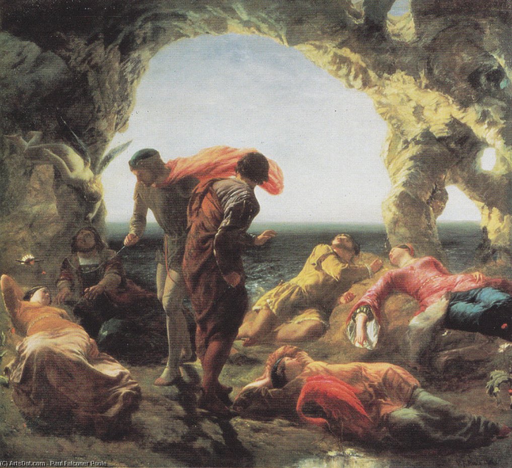 WikiOO.org - Enciclopédia das Belas Artes - Pintura, Arte por Paul Falconer Poole - A Scene From The Tempest