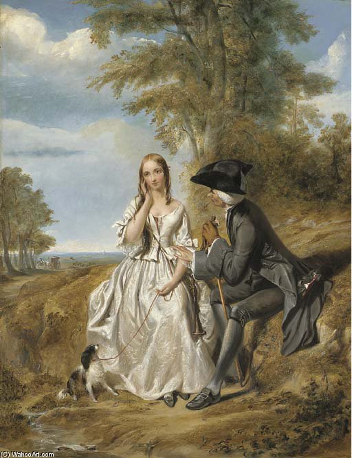 WikiOO.org - Güzel Sanatlar Ansiklopedisi - Resim, Resimler Paul Falconer Poole - Laurence Sterne And Maria