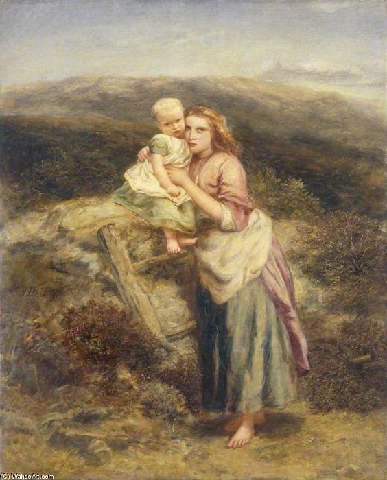 WikiOO.org - Güzel Sanatlar Ansiklopedisi - Resim, Resimler Paul Falconer Poole - Peasants On A Moor